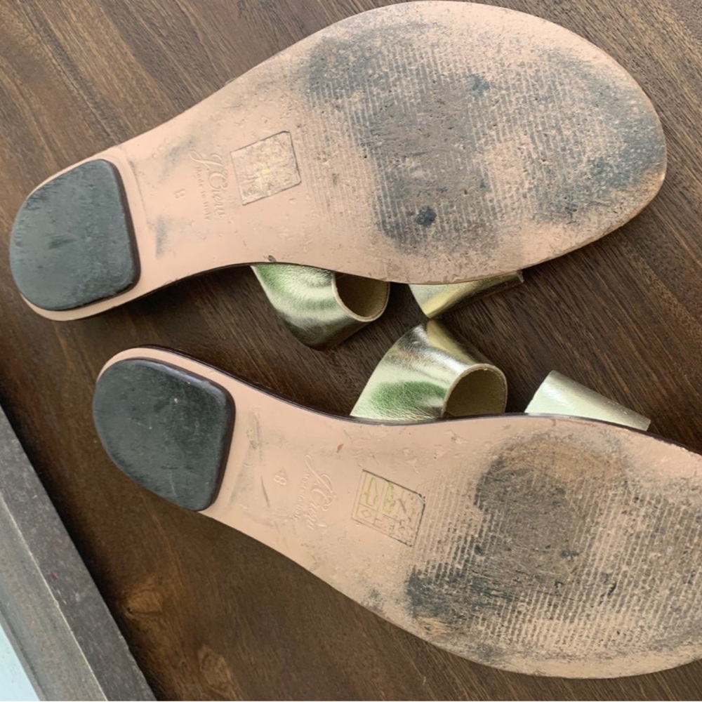 J.Crew leather gold sandals - size 8.5 - Picture 5 of 7